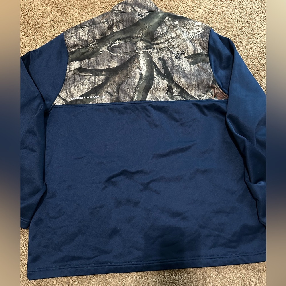 Under Armour ColdGear Navy and Mossy Oak Camo Half-Zip Pullover - Picture 9 of 11